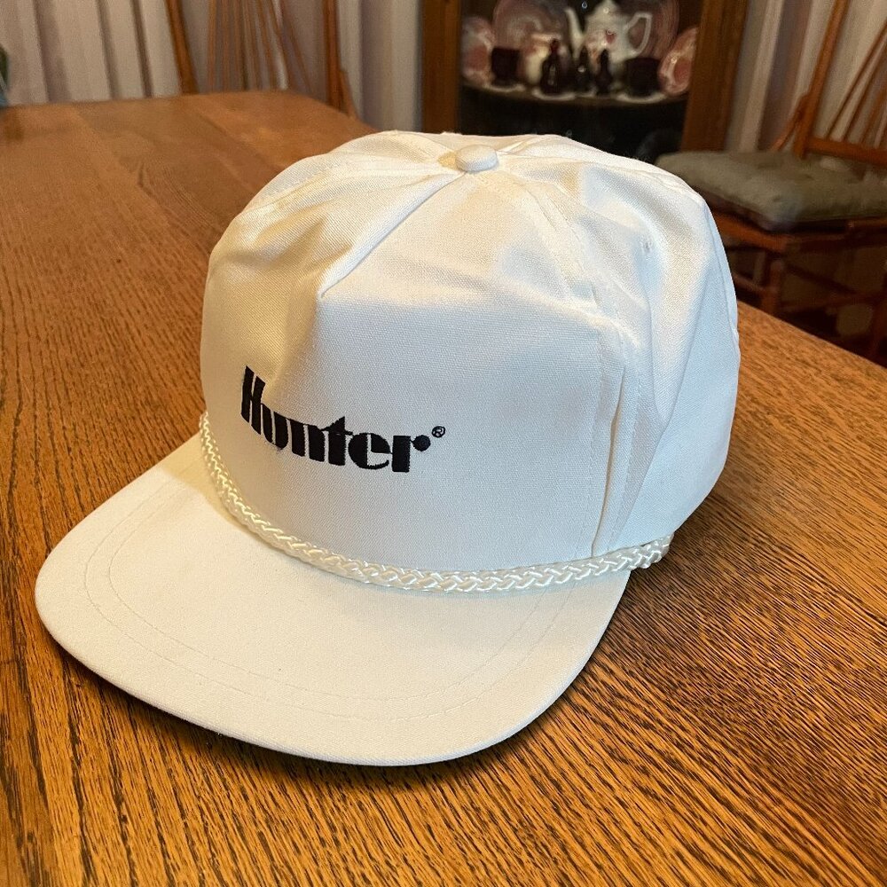 Hunter Men's White Logo Rope-Trim Cap